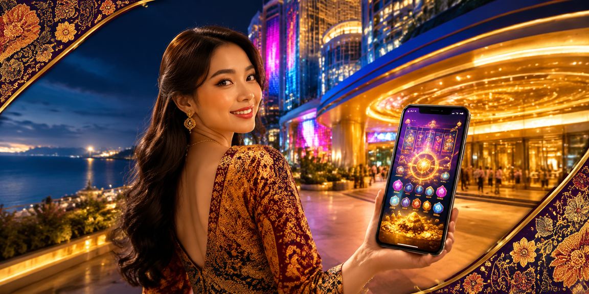 Proses deposit di Genting Highlands dengan latar motif batik Malaysia yang elegan